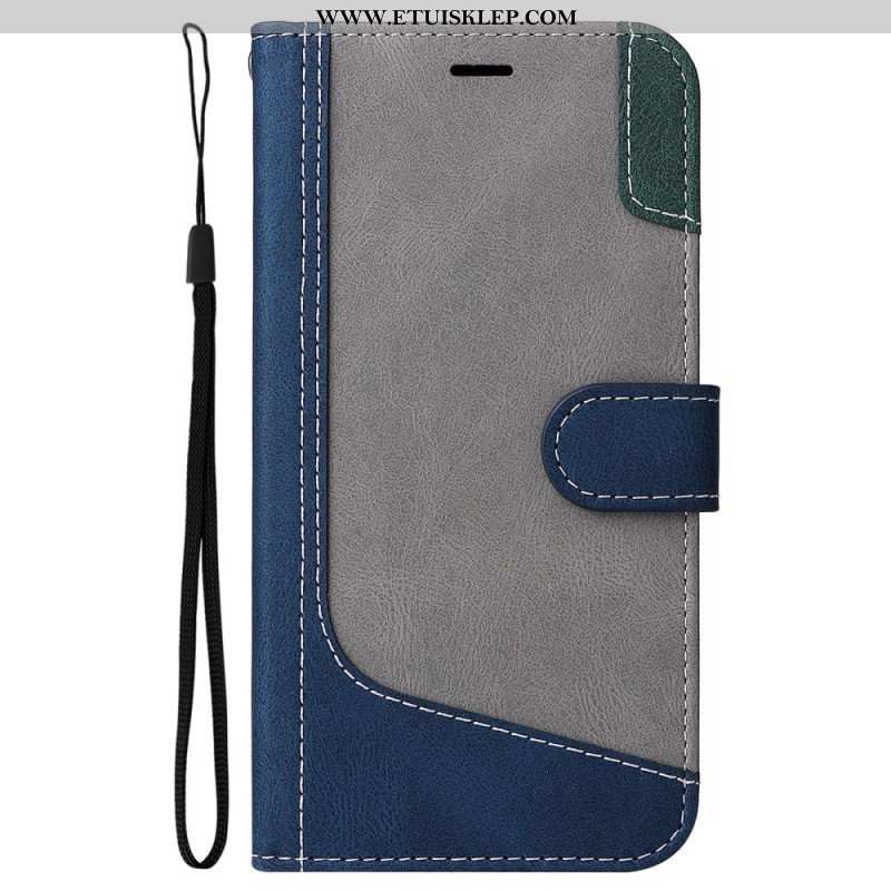 Etui Folio do Oppo A54 5G / A74 5G Dwukolorowy Z Paskiem